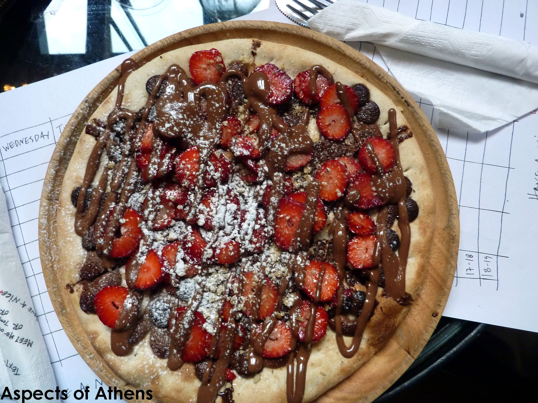strawberry and chocolate pizza
