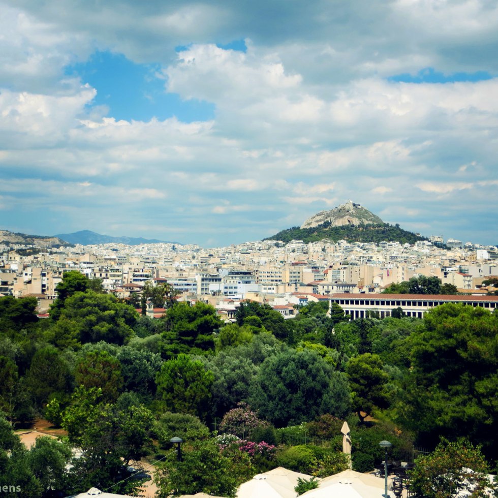The view from Chocolat cafe:Lycabettus Hill